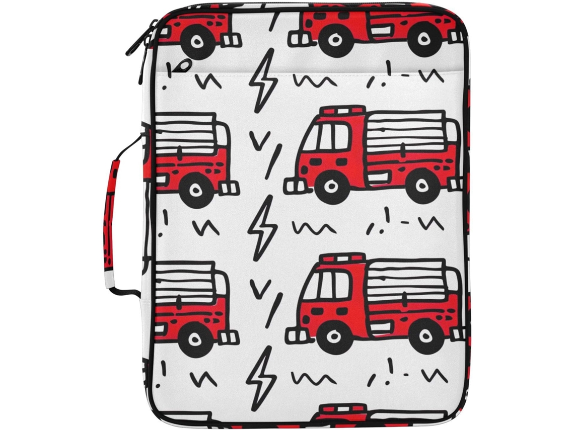 Pasta Expansível Com Desenho De Caminhão Bombeiros, Com Argolas Removíveis, Organizador Resistente À Água E Durável