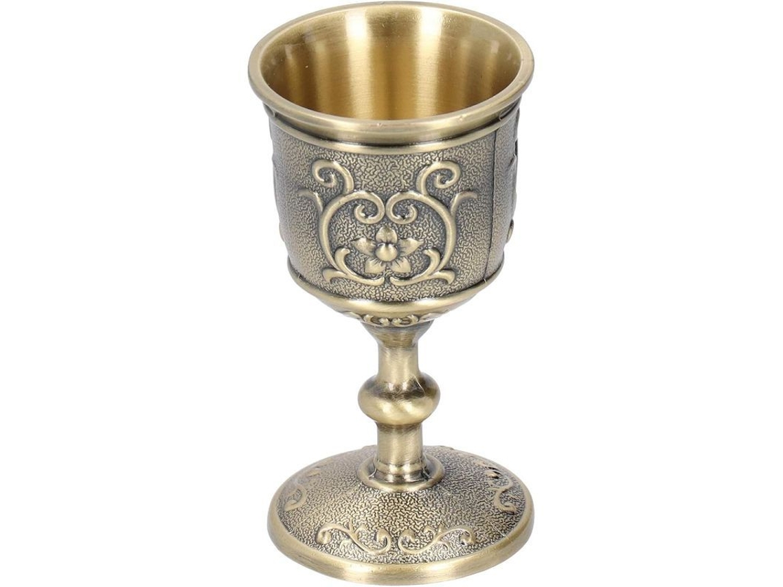 Taça de bronze requintada, prática e decorativa para vinho e uísque, com estilo medieval, ideal para presentear e para uso diário.