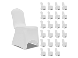 Vidaxl Capa Para Cadeira Elástica 24 Pcs Branco