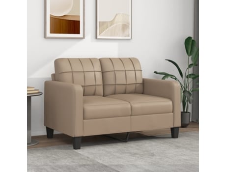 Sofá De 2 Lugares 120 cm Couro Artificial Cor Cappuccino VIDAXL