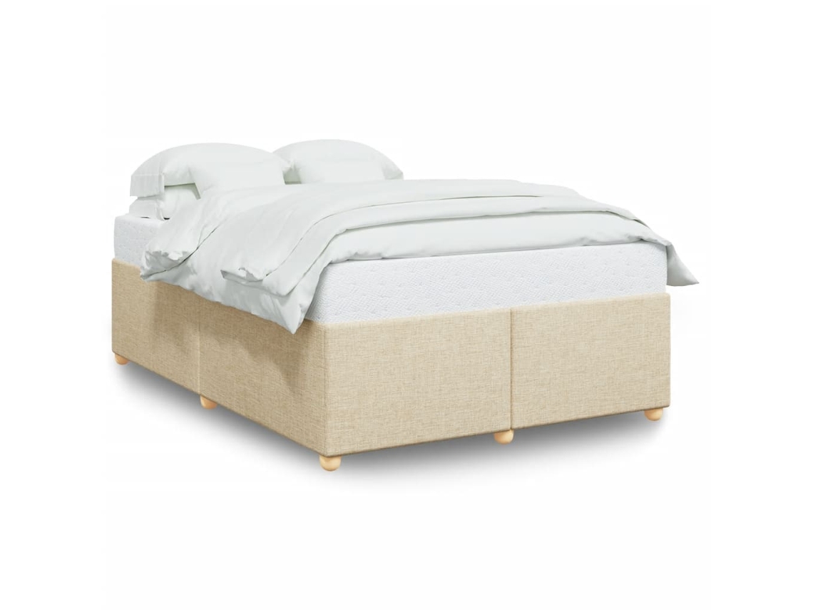 Bed Frame, Bed Frames Vidaxl Creme Tecido (140 X 200 Cm)