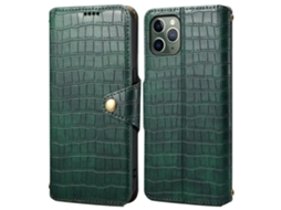 Capa Textura Crocodilo Para Iphone 12 Pele Sintética Anti-choque Verde