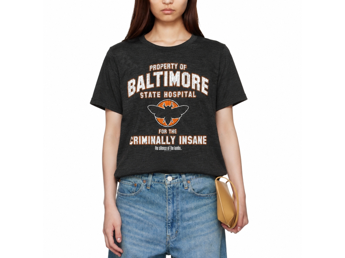 Rockinstone Silence Of The Lambs Movie Silence Baltimore State Heather Black Adult T-shirt Size:xl