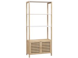 Estante para Casa de Banho Bambu e Mdf Cor Madeira e Branco 63x30x138 cm Homcom