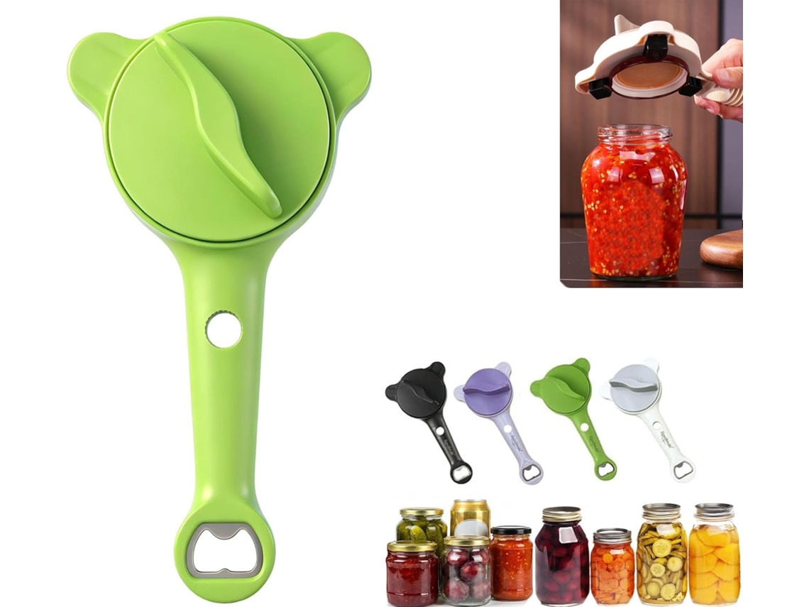 Abridor de potes para Fracas e Idosos, ajustável para potes de 2,5 a 9 cm, verde Hexinyigjly