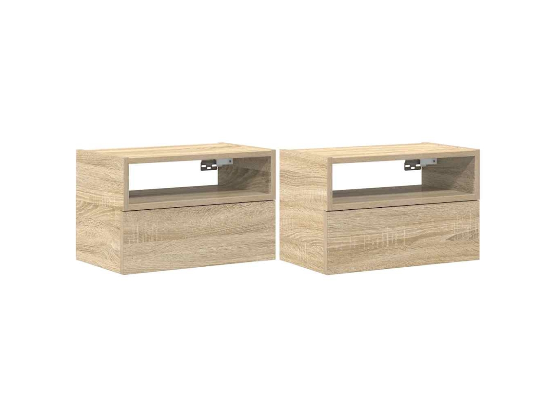 Wall-mounted Bedside Cabinet, Wall-mounted Bedside Cabinets Vidaxl Marrom Madeira Processada (n/a)