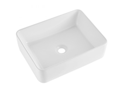 Pia De Cerâmica Moderna Para Banheiro, 482x373x135mm, Resistente E De Fácil Limpeza Tekmaquinas