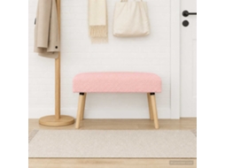 Vidaxl Banco Liso Rosa 80 X 40 X 46 Cm Bouclé