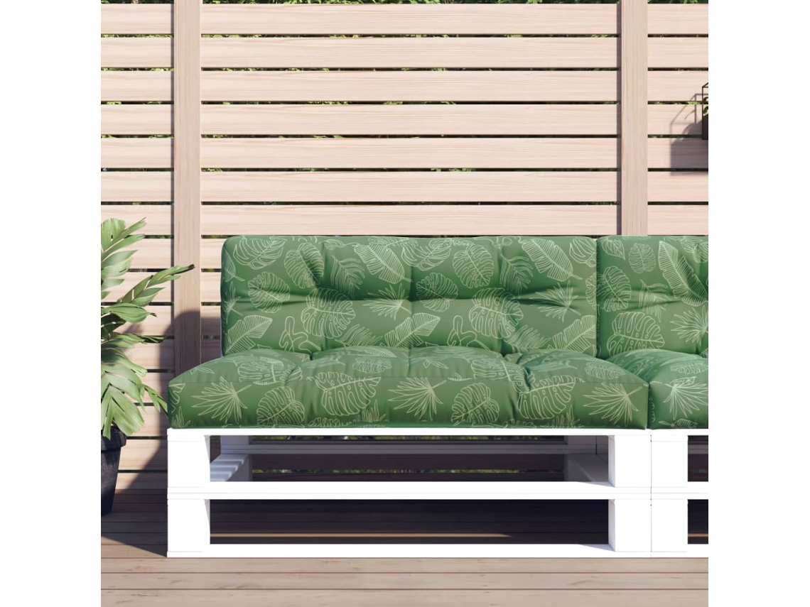 Vidaxl Almofadão Para Sofá De Paletes 120x40x12cm Tecido Padrão Folhas