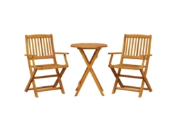 Conjunto de Bistrô Dobrável 3 Pcs Madeira de Acácia Maciça MAISON EXCLUSIVE