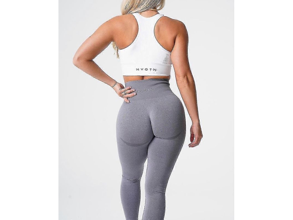Calcinhas Leggings Nvgtn Sem Costuras: Alta Cintura, Contorno De Coxa E Nádegas, Tecido Macio E Elástico Para Academia Cinza