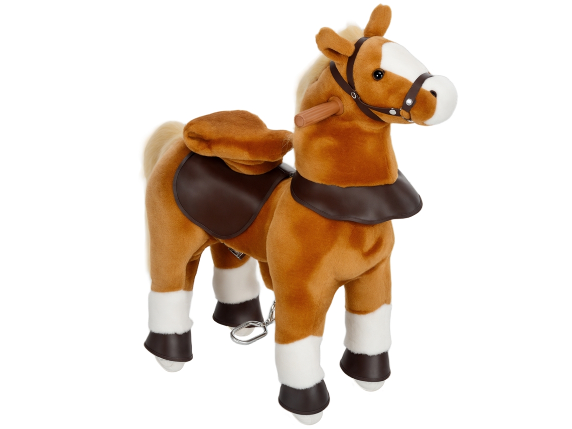 Cavalo Para Montar Para Crianças Cavalo Sobre Rodas Elevada Para Crianças De 3 A 5 Anos De Carga 60 Kg 70 X 28 X 70 Cm Marrom Ch