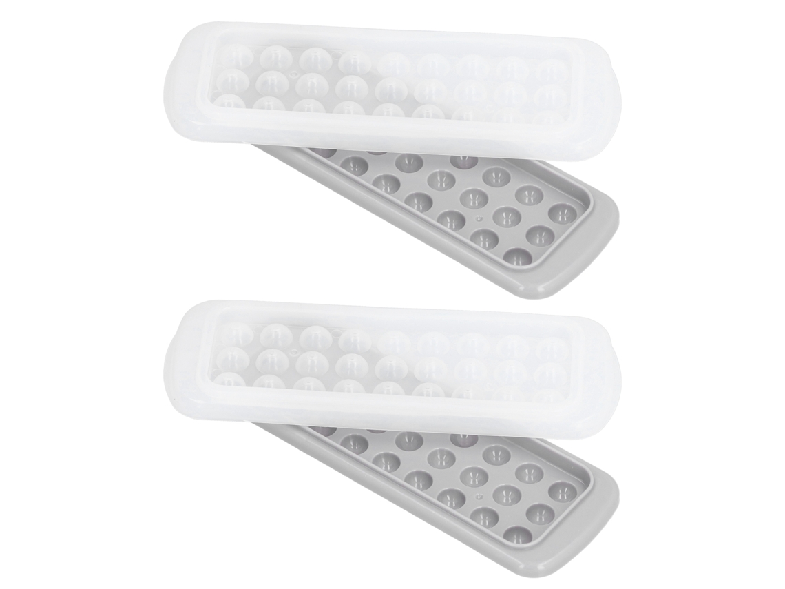 2pcs Mold de Bola de Gelo 2 Camadas com Tampa para Cozinha e Bar
