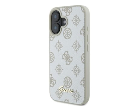 Capa para iPhone 16 GUESS Pele Sintética Rígida Branco