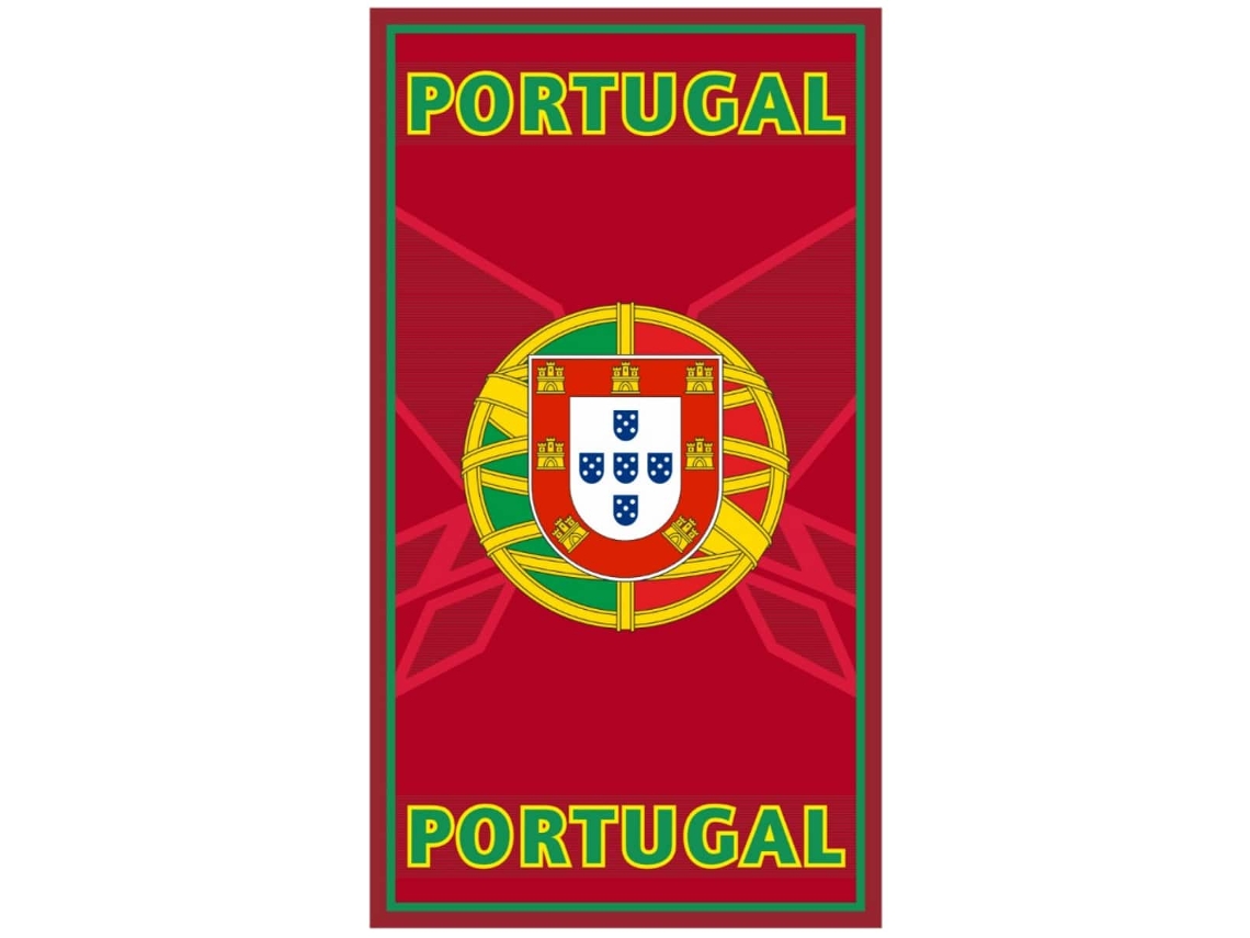 Toalha De Praia Microfibra Portugal Escudo Vermelho