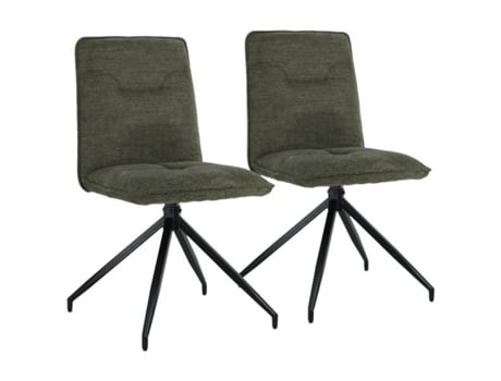 Conjunto de 2 Cadeiras de Tecido Verde Aren HAPPY GARDEN