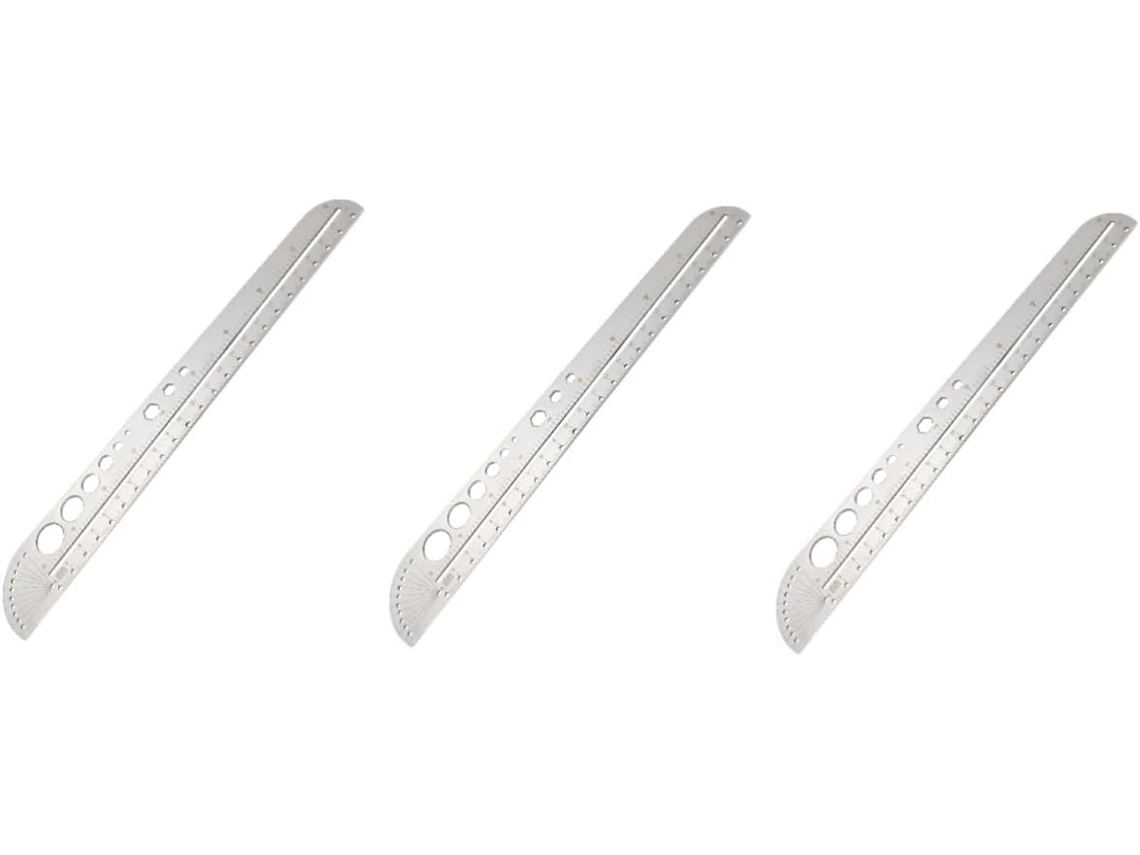 Régua Reta Criativa De Aço Inoxidável, Conjunto De 3 Peças, Com