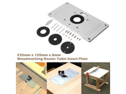 Placa De Inserção Da Mesa Do Roteador De Liga De Alumínio Com 4 Parafusos Anulares Para Bancadas De Carpintaria