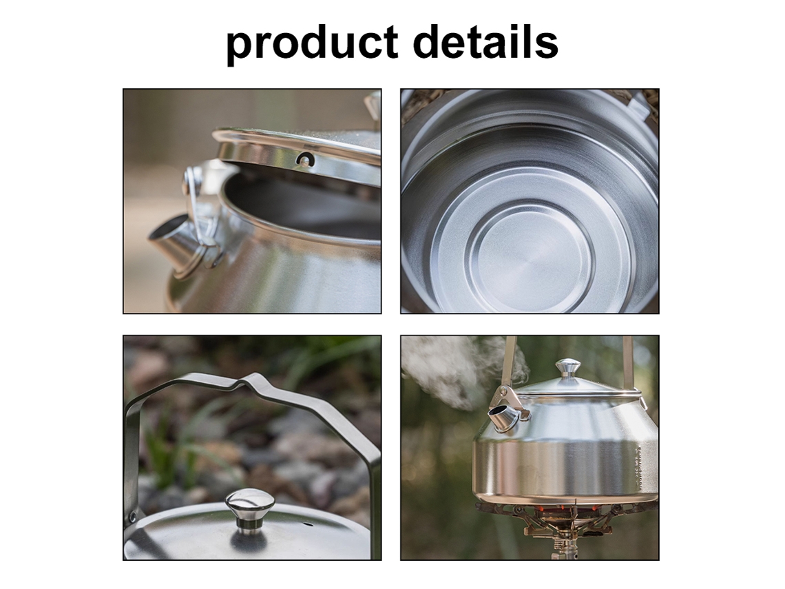 Chaleira De Café Inox 1l Anti-queimadura Para Camping