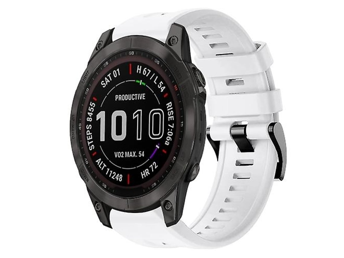 Pulseira De Relógio Garmin Fenix 7 Em Silicone Safira, Chenille Branca