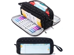 Estojo para Lápis, Grande Capacidade, 3 Compartimentos, Escolar, Escritório AQUAFORGE