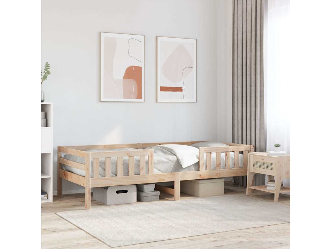Vidaxl Cama Sem Colchão 90x200 Cm Madeira De Pinho Maciça