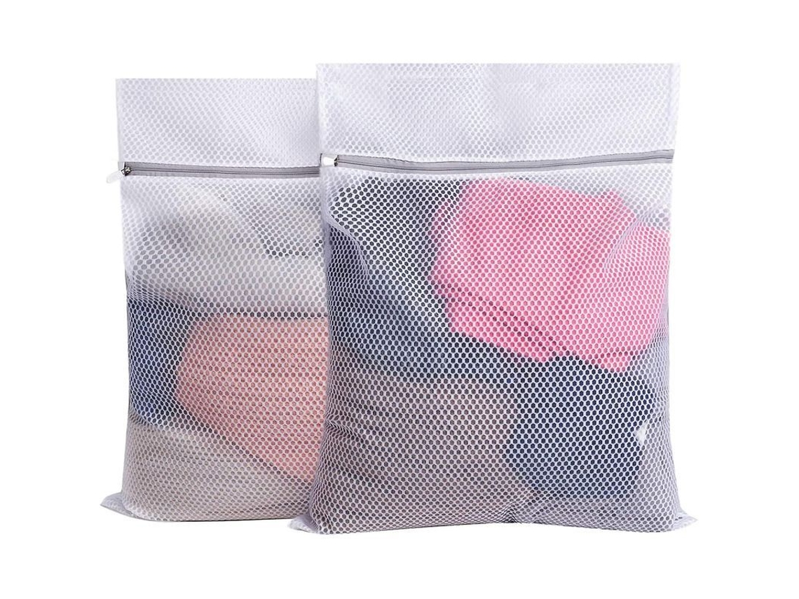 Fasst 2 Sacos de Lavanderia em Malha Colmeia Resistente com Zíper para Roupas Grandes e Artigos Domésticos CUIDADOS