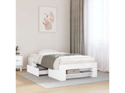 Vidaxl Estrutura de Cama 75x190 Cm Derivados de Madeira Branco