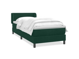 Cama com Molas/colchão Verde escuro 80x220 Cm Veludo MAISON EXCLUSIVE