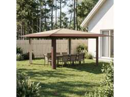 Vidaxl Gazebo Sem Lado 4 X 4 M Creme E Marrom
