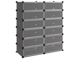 Shoe Rack, Shoe Racks Vidaxl Preto Polipropileno (94.5 X 36.5 X 106 Cm)