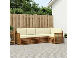Vidaxl Conjunto De Sofás Para Exterior 4 Unid. Natural E Creme