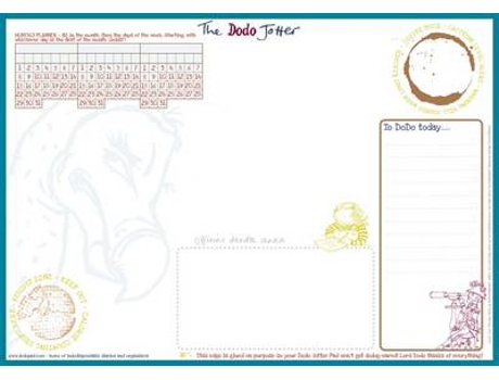 Livro the dodo jotter pad - a3 desk sized jotter-scribble-doodle-to-do-list-tear-off-notepad de rebecca jay (inglês)