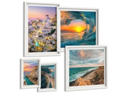 Conjunto De Pinturas Paisagens Litorâneas Praias Espelharte (5 Peças)