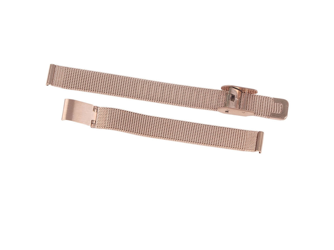 Correa De Reloj De Acero Inoxidable Tejida Para Hombre Mujer Oro Rosa 0.39in