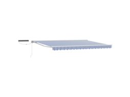 Toldo Retrátil Elétrico Azul e Branco 4 X 2 M VIDAXL