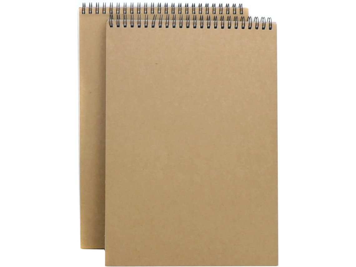 Caderno De Desenho A4/ A5, 60 Páginas(30 Folhas), Encadernação Em Espiral Com Capa Dura Em Papel Kraft, Formato Retrato, Material Artístico