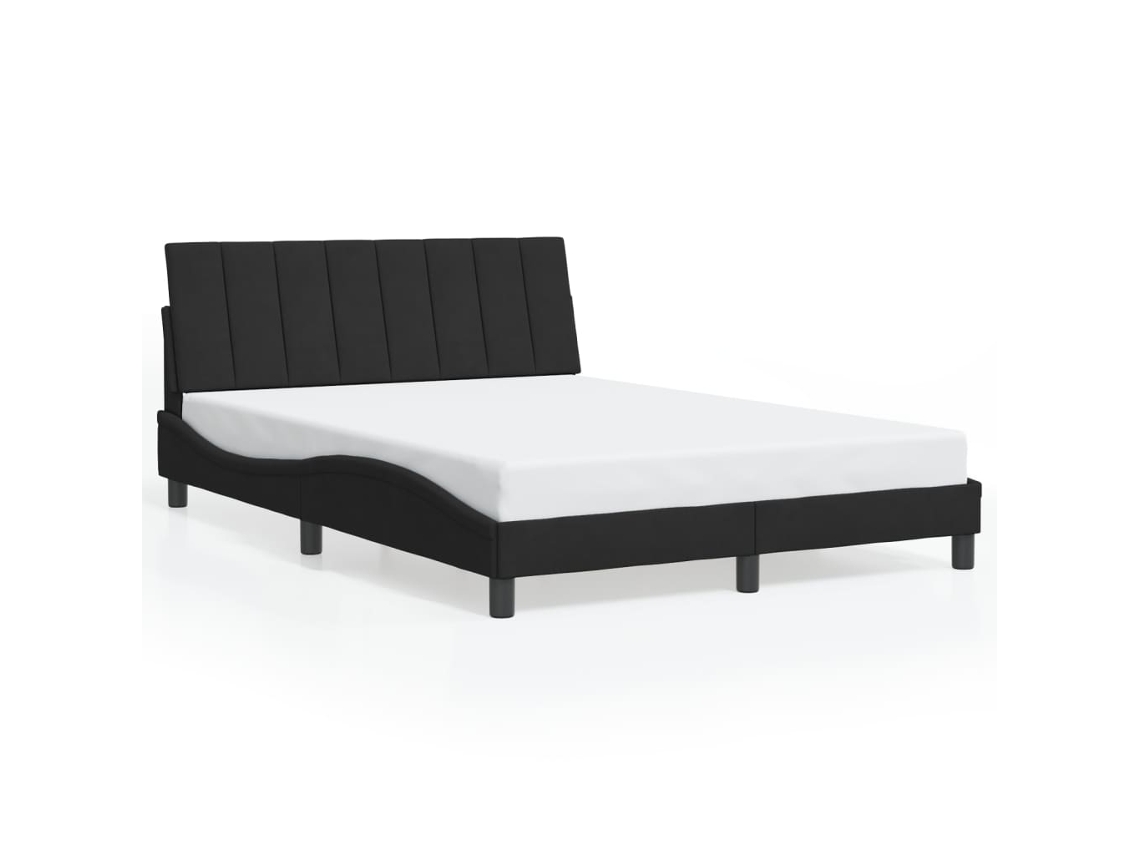 Bed Frame, Bed Frames Vidaxl Preto Madeira Processada (140 X 190 Cm)