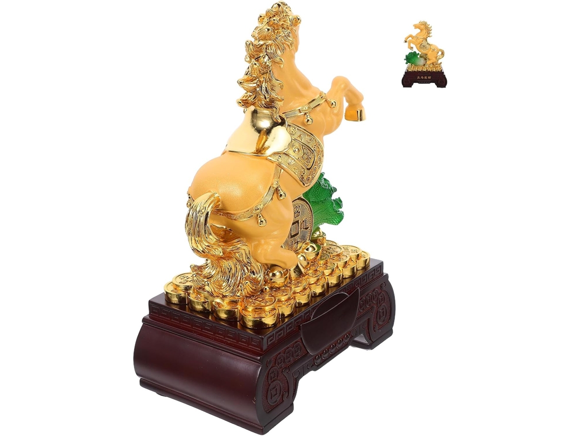De Cavalo Em Resina Para Feng Shui, Decoração Da Prosperidade, Ornamento Do Ano Do Cavalo, Para Casa Ou Escritório. Gokoco