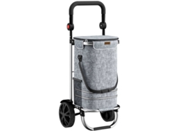 Carrinho De Compras De 56 Litros, Capacidade Para 50 Kg, Cinza, Com Compartimento Refrigerado