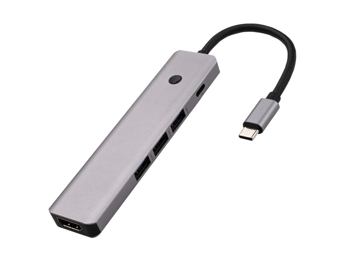 Lurelia Hub Usb-c 5 Em 1 Com 4k 30hz, Usb 3.0, Pd 100w Para Ipad E Macbook Compacto