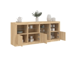 Vidaxl Aparador Com Luzes Led 164x37x67 Cm Carvalho Sonoma