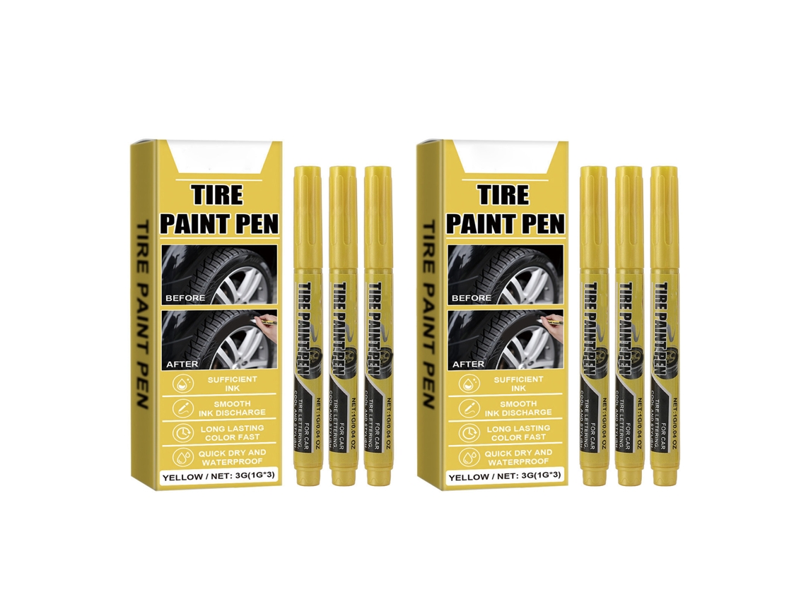 Marcadores De Tinta Para Pneus Amarelos De 1 G, Resistentes A Água, Permanentes, Para Veículos Automotores.