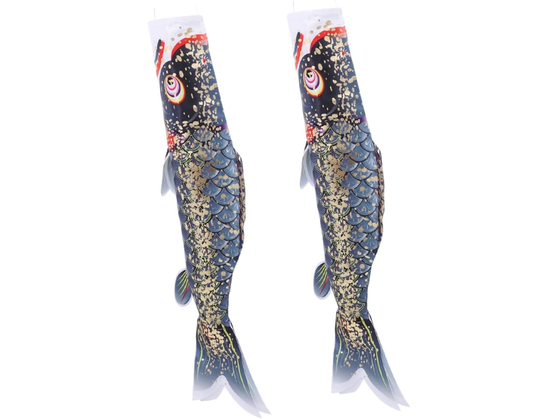 Conjunto De 2 Birutas Decorativas Com Bandeiras De Carpa Dourada Japonesa Para Jardim. Gokoco