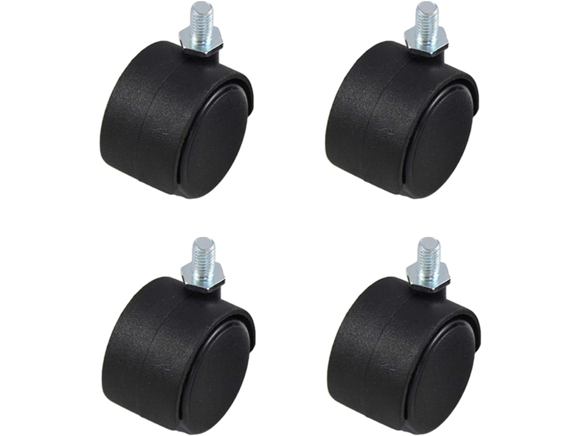 Rodízios Para Cadeira De Escritório Com Rosca M8, R, (2 Polegadas), 4 Peças, Pu, Silenciosos, Giratórios