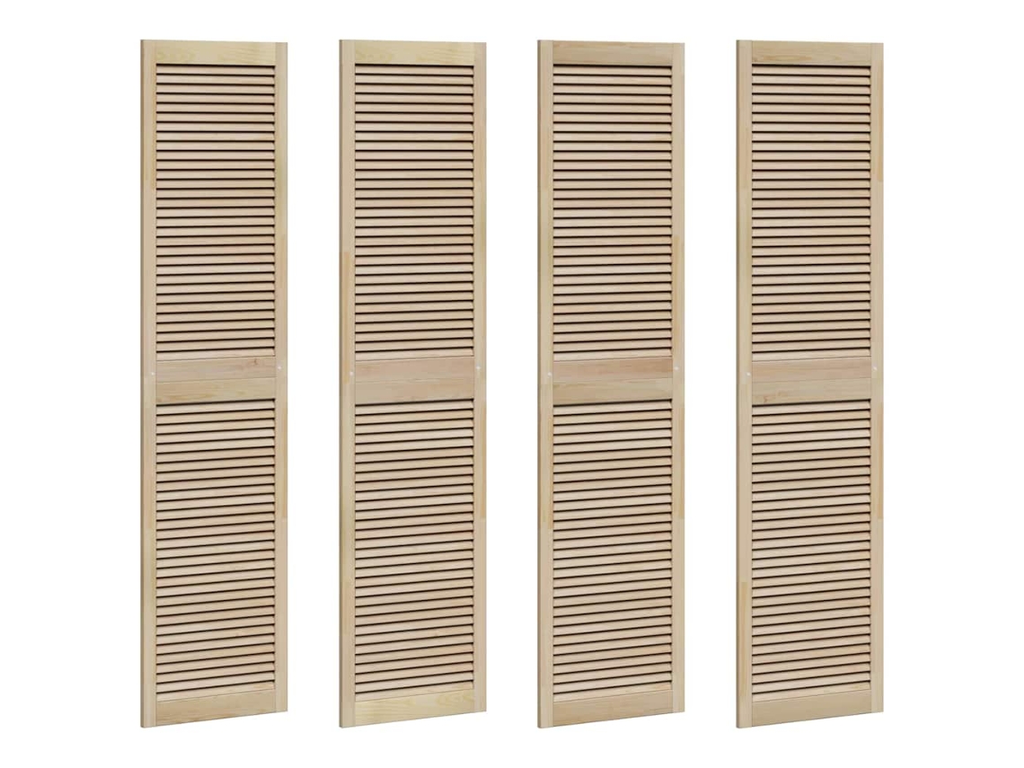 Conjunto 4 Porta De Armário Vidaxl Castanho Madeira De Pinho Maciça (201 X 2,1 X 49,5 Cm)