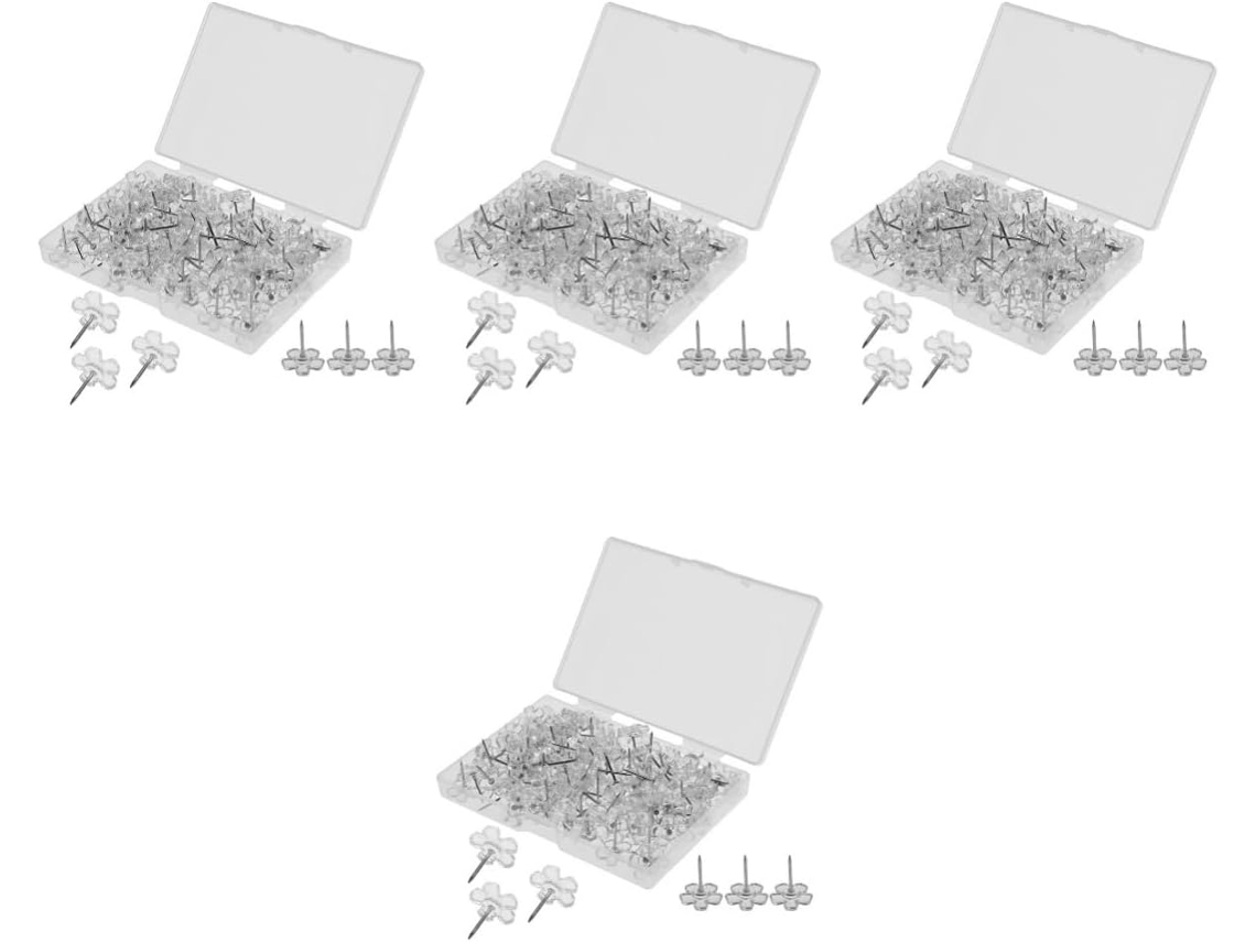 Tehaux Conjunto De 400 Prendedores Parede Decorativos Transparentes
