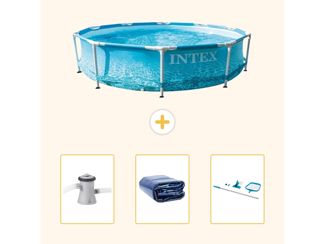 Intex Piscina Com Estrutura Redonda - 305x76 Cm - 4-peças Scb78