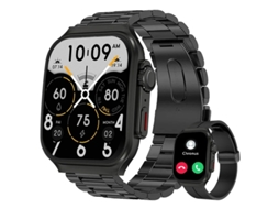 Smartwatch com tela Ultra HD de 2,01" com design curvo 3D, chamadas Bluetooth, monitoramento de frequência cardíaca e SpO2 (pré Bestvite (duas pulseiras)