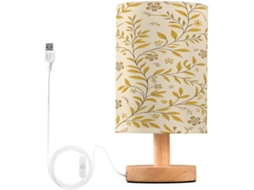 Abajur De Cabeceira Vintage Em Formato Folha, Com Carregamento Portas USB C, Luminária de Leitura Led, Base de